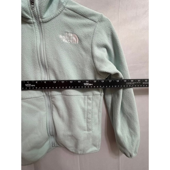 The North Face Kids Mint Green Full Zip Fleece Hoodie Jacket Size M 10 Teen - Picture 3 of 11